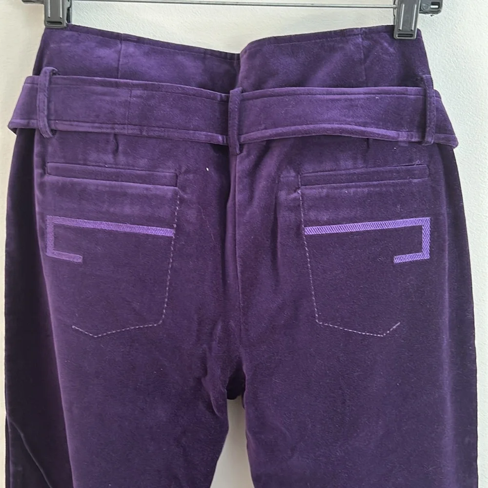Vintage Roberto Cavalli Low Rise Bootcut Velvet Pants Purple - Picture 5 of 7